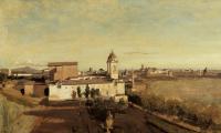 Corot, Jean-Baptiste-Camille - Rome, the Trinita dei Monti - View from the Villa Medici
